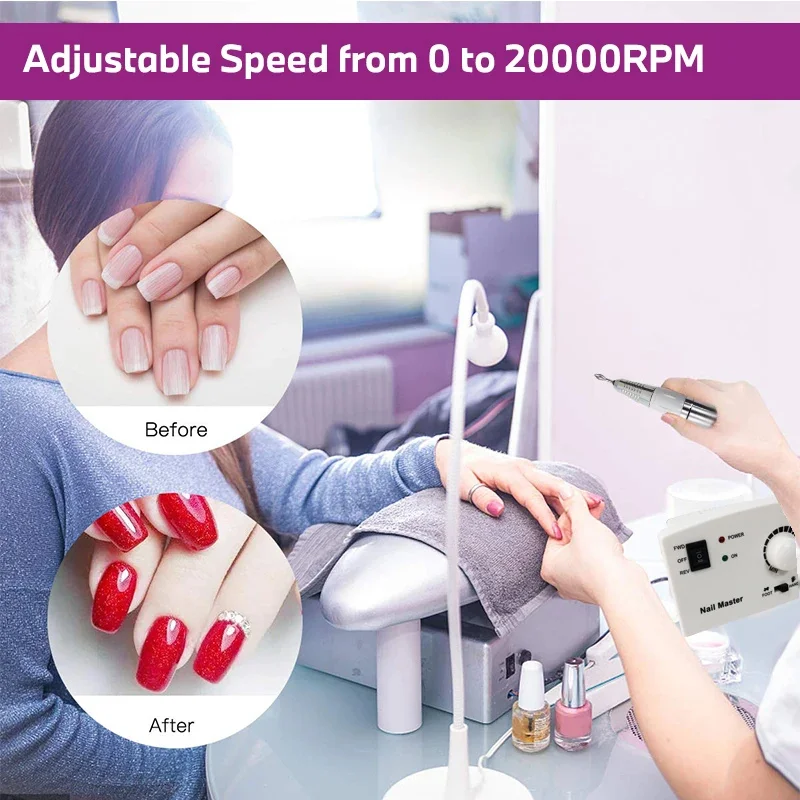 35000 RPM Electric Nail Drill Electric Nail File With Cutter Manicure Nail File Tool Polishing Drill Suitable for Salons