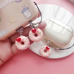 Cute 3D Resin Love Donuts Mobile Phone Dustproof Plug For iPhone Samsung Xiaomi Huawei Type C Android Charging Port Dustplugs