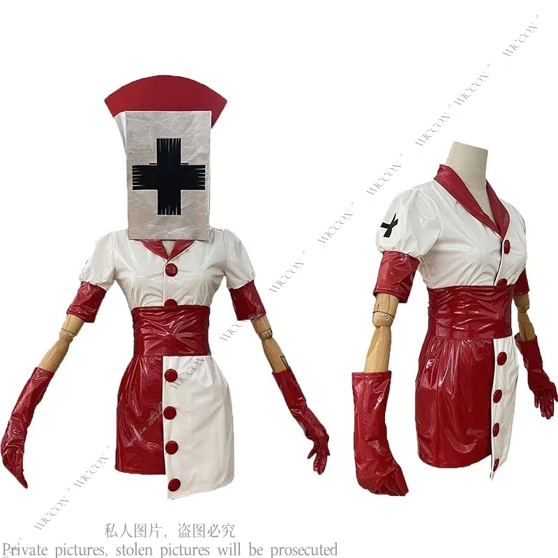 

The Nurses Game Cosplay Costume Headwear Gloves Reaper Torment Therapy Mortal Ramifications Halloween Room Escape Dark Costume