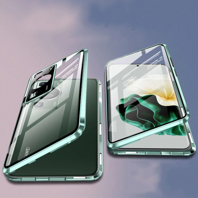

Двухслойный Магнитный чехол с полным покрытием для Huawei P60 Pro, защитный чехол для Huawei P60Pro, прозрачный защитный чехол с защитой от шпионов