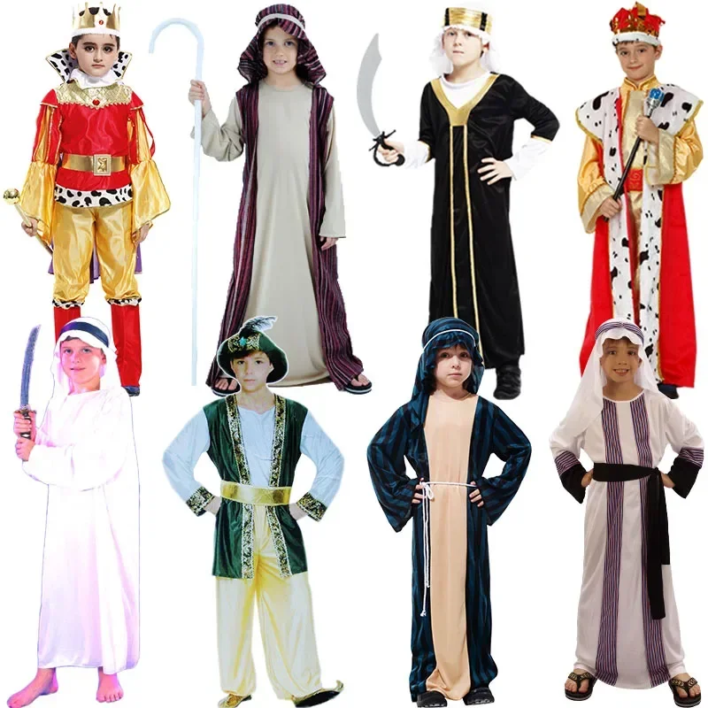 Children Arab  Clothing King Prince Carnival for Kids Festival Decoration Boys Cosplay Halloween Costume