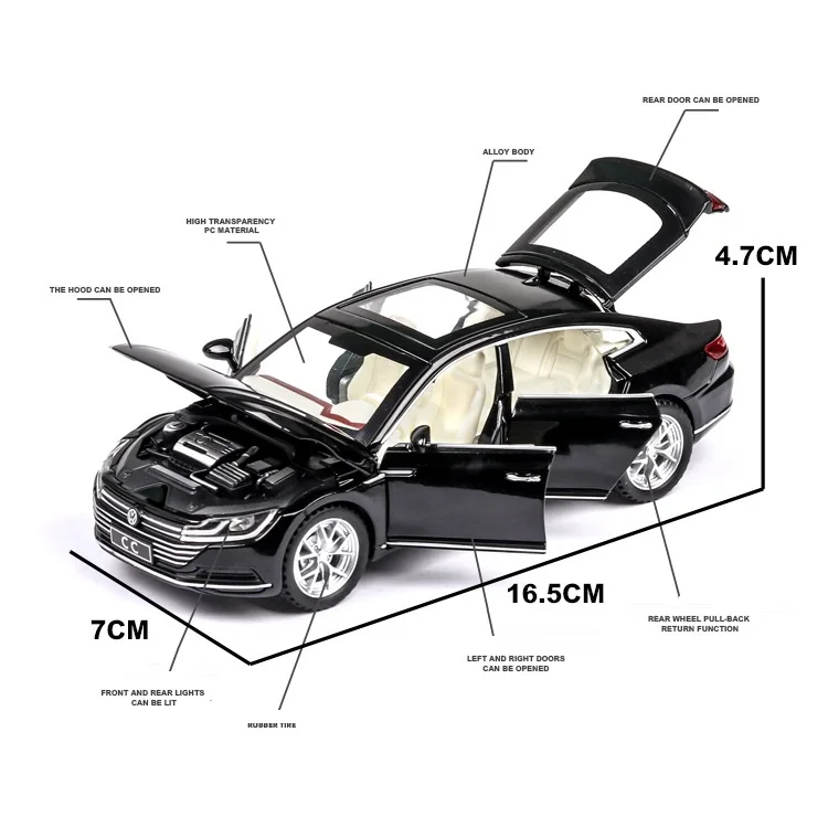Volkswagen Arteon CC Simulation Diecast & Toy Vehicles Sounds & Light Pull Back Car 1:32 Alloy Collection Model Birthday Gifts
