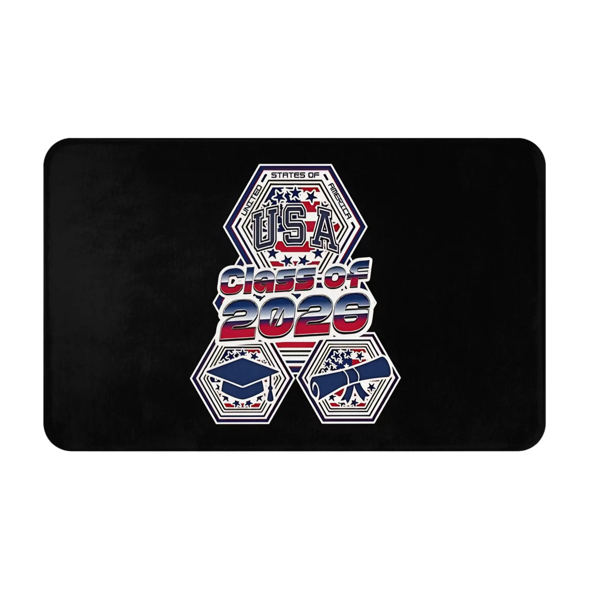 Patriotic USA Graduation Design with Stars Bath Mat class of 2026 Doormat Kitchen Carpet Entrance Door Rug Home Decoration