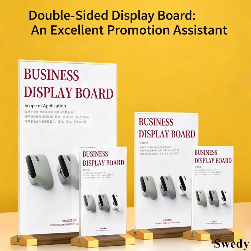 

Набор из 4 двусторонних акриловых подставок для вывесок формата А5 (148x210 мм), прозрачные держатели для плакатов, настольные рамки для меню, подставки для ценников