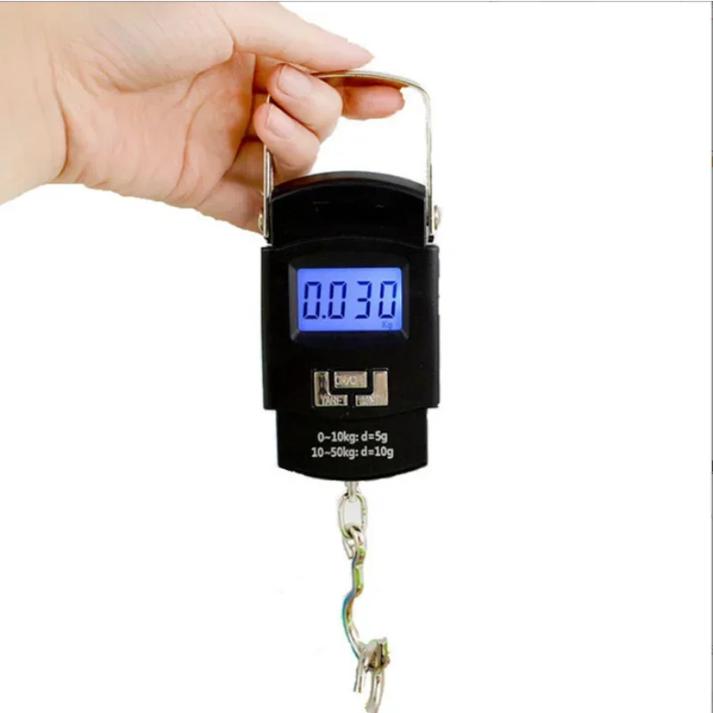 ميزان إلكتروني رقمي محمول، قطعة واحدة 50 كجم / 110 رطل، ميزان أمتعة، ميزان أدوات المطبخ، ميزان يدوي #1