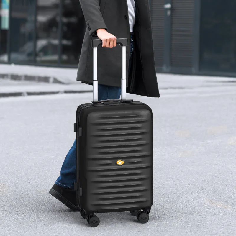 MGOB Fashion Business Universal Wheel Pull Rod Suitcase Large-Capacity Wear-Resistant Silent Boarding Suitcase Pc Stripes