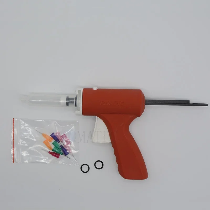 Free Shipping 10cc 10ml Manually Single Liquid Dispensing Glue Caulking Gun With Syringe Set + Luer Lock Needles