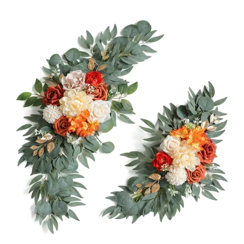 85CM New Artificial Welcome Flower Sign Floral Arrangement Arch Lintel Flower Corner Flower Wedding Outdoor Decoration