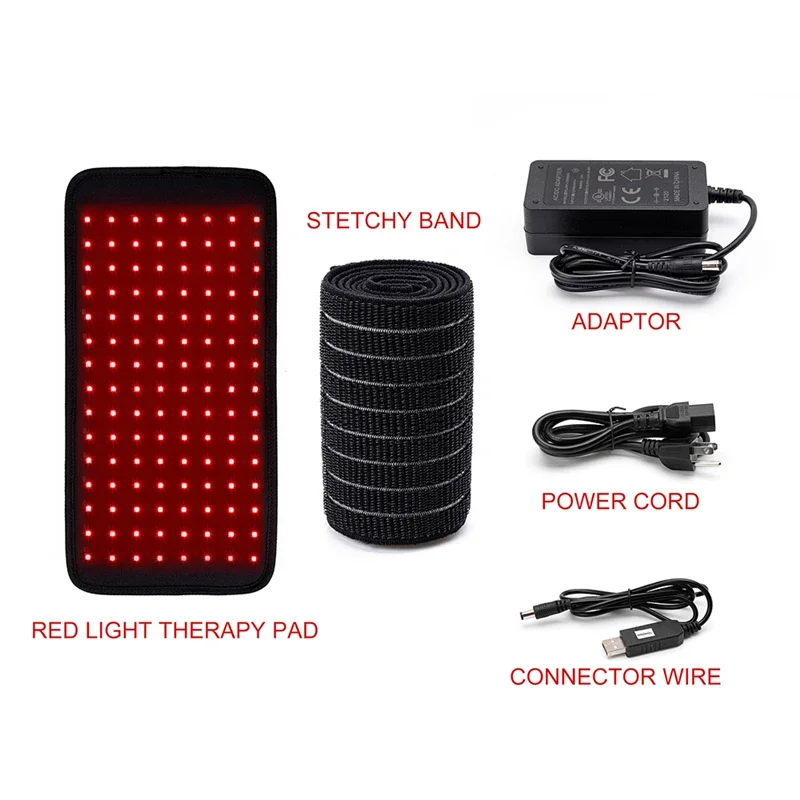 Red Light Therapy Belt Arm Knee Shoulder Pain Relief No EMF OEM/ODM 660nm 850nm Near Infrared LED Red Light Therapy Pad