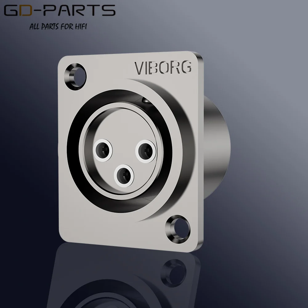 Viborg Emas 24K Berlapis Rhodium Tembaga Murni 3-Pin Laki-laki Perempuan XLR CANNON Plug Soket Keseimbangan Jack Panel Mount Hifi Audio DIY