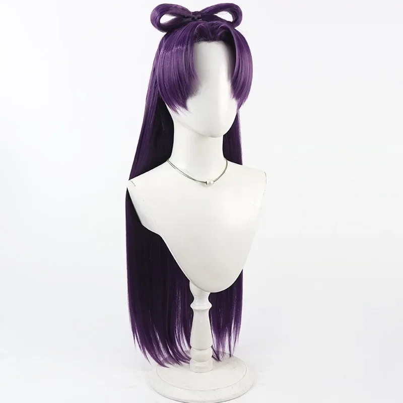 New Anime The Apothecary Diaries Jinshi Cosplay Wig Kusuriya no Hitorigoto Long Purple Hair with Bow Tie Bun Wigs + Free Cap