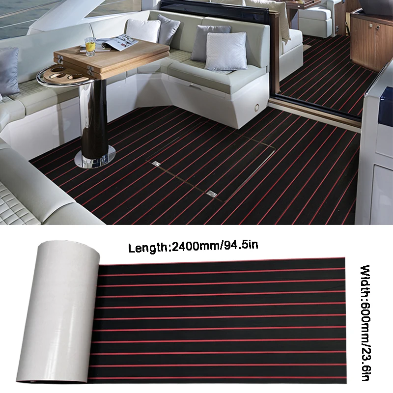 Eva Foam Boat Flooring 2400*600*5Mm Uv Resistant Sheets High Density Decking Marine Faux Teak Roll Mat Accessories Ponton Pad