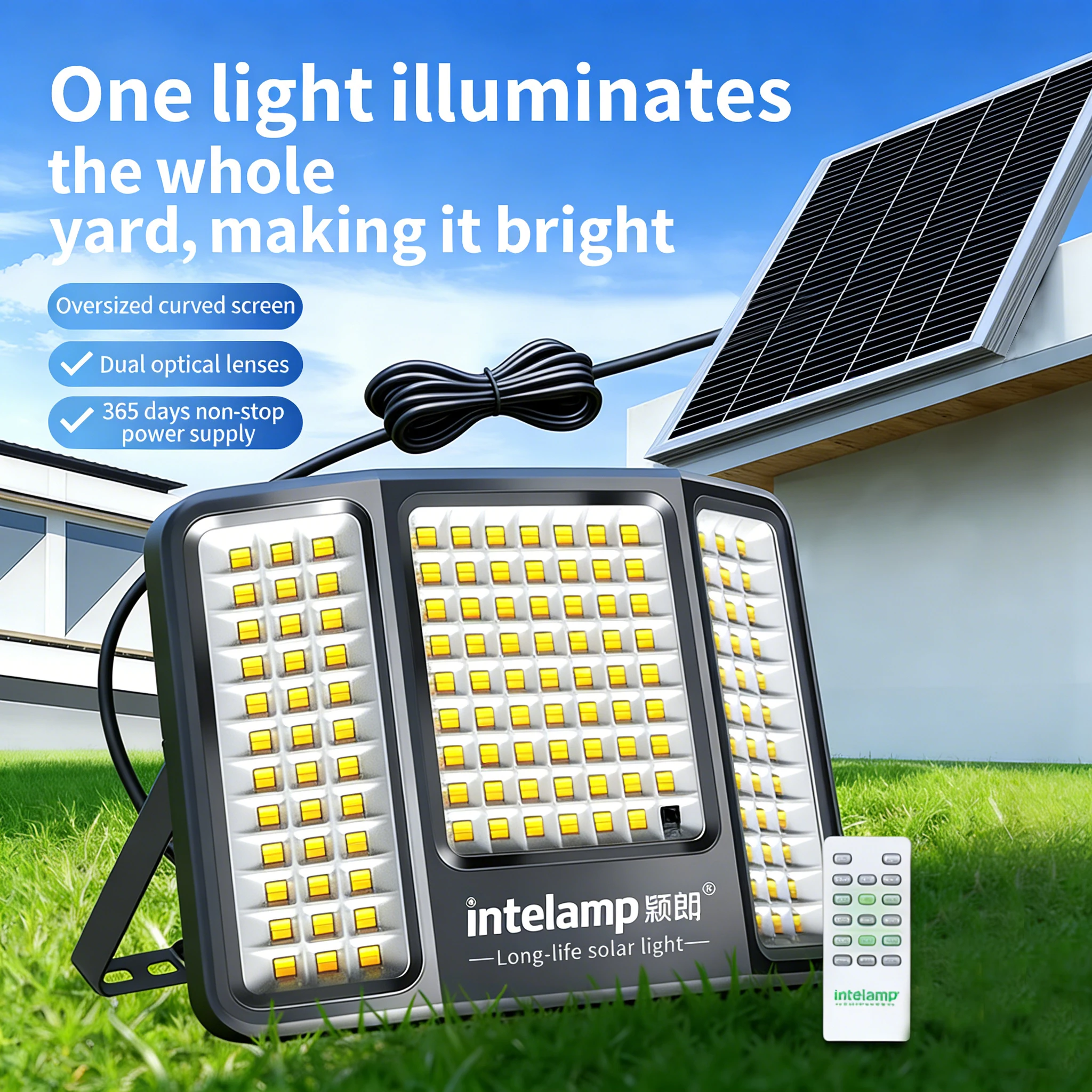 4500LM Solar Flood Light Outdoor Solar Lamp Sunlight 3-Color