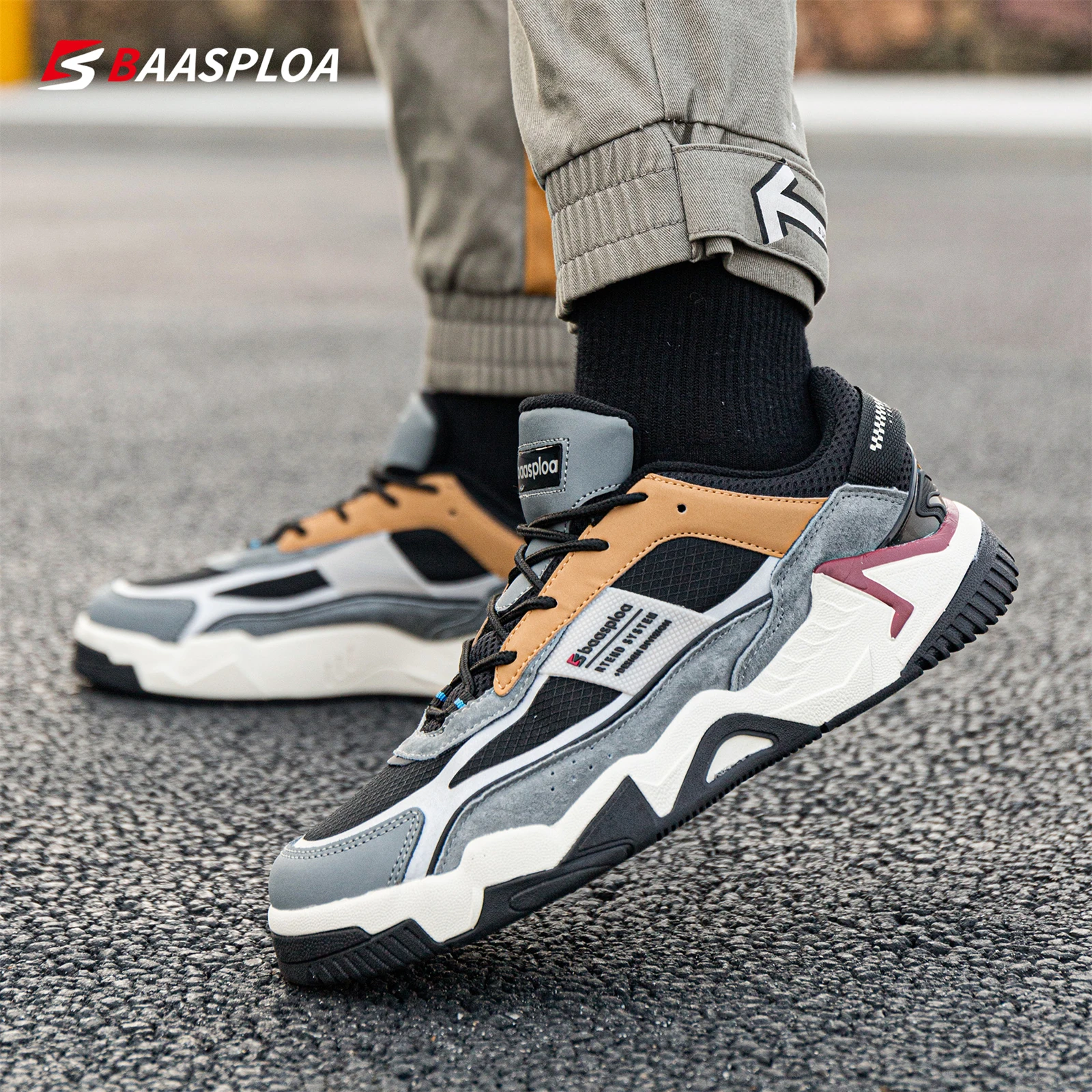 

Baasploa мужские повседневные кроссовки непромокаемая мужская обувь уличные новые модные мужские кроссовки осенние прогулочные теннисные кроссовки