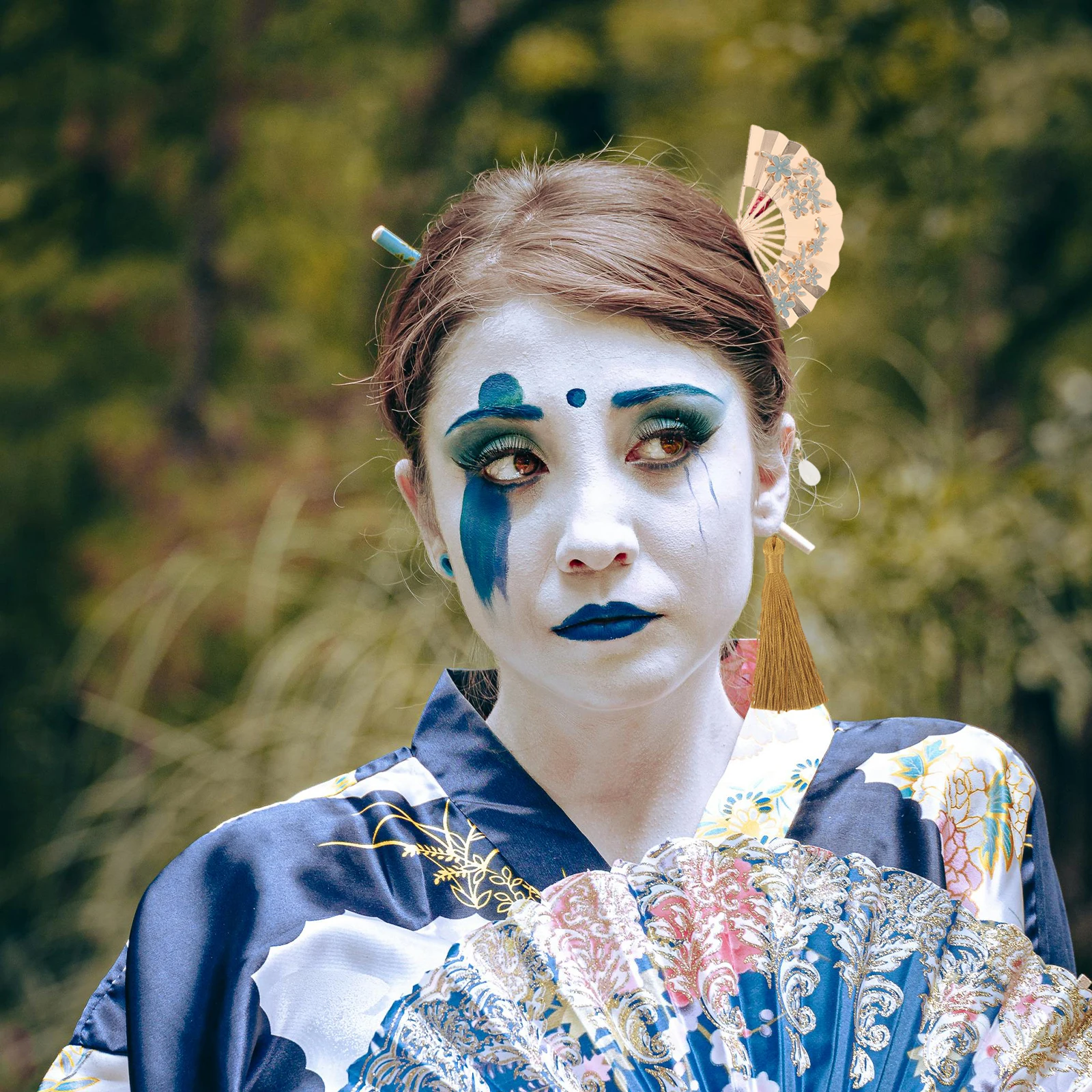 

Шпилька в китайском стиле, эмалированная веерная кисточка, цветок, палочка для волос для женщин, прическа для свадебной вечеринки, винтажные металлические волосы ручной работы