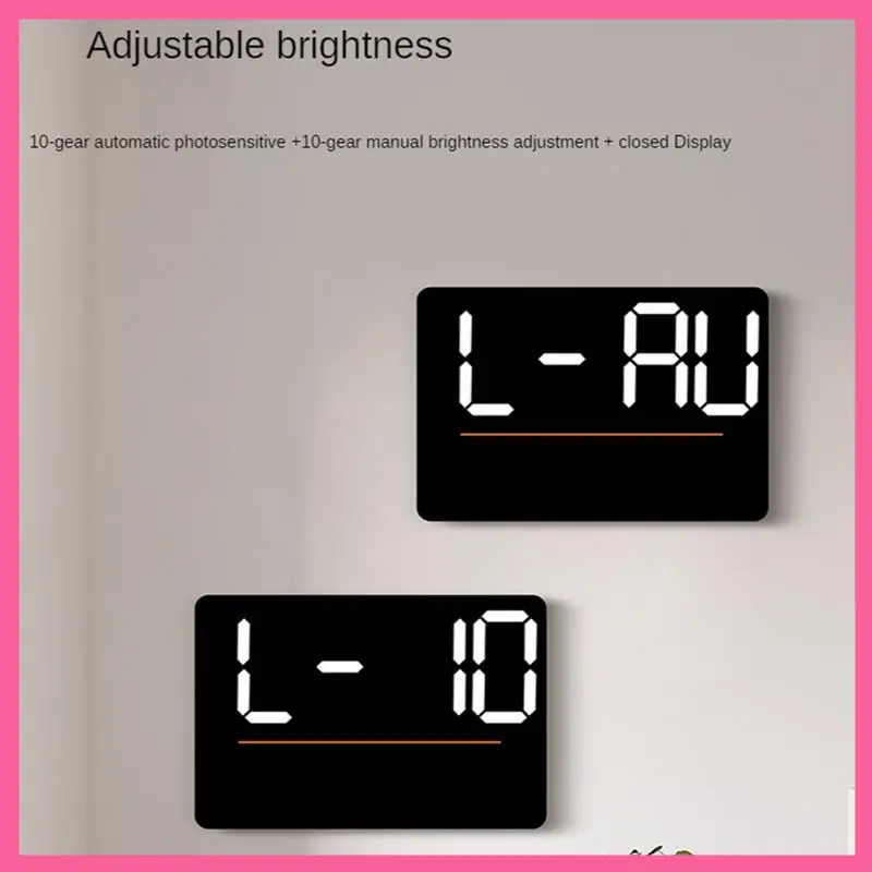 

LED Digital Wall Clock Temperature Humidity Electronic Clock For Bedroom Office Decor Black