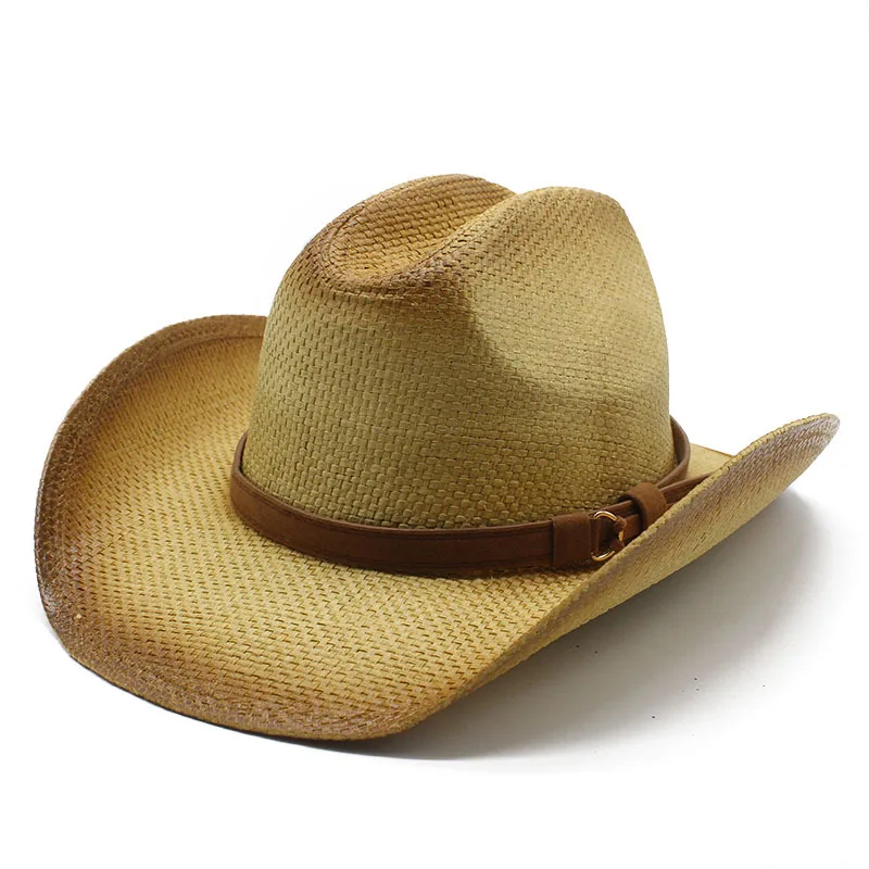 Cross-border Straw Hat Men's Sun-proof Denim Sun Hat With Wide Brim Seaside Vacation Cowboy Hat Top Hat Amazon Hat