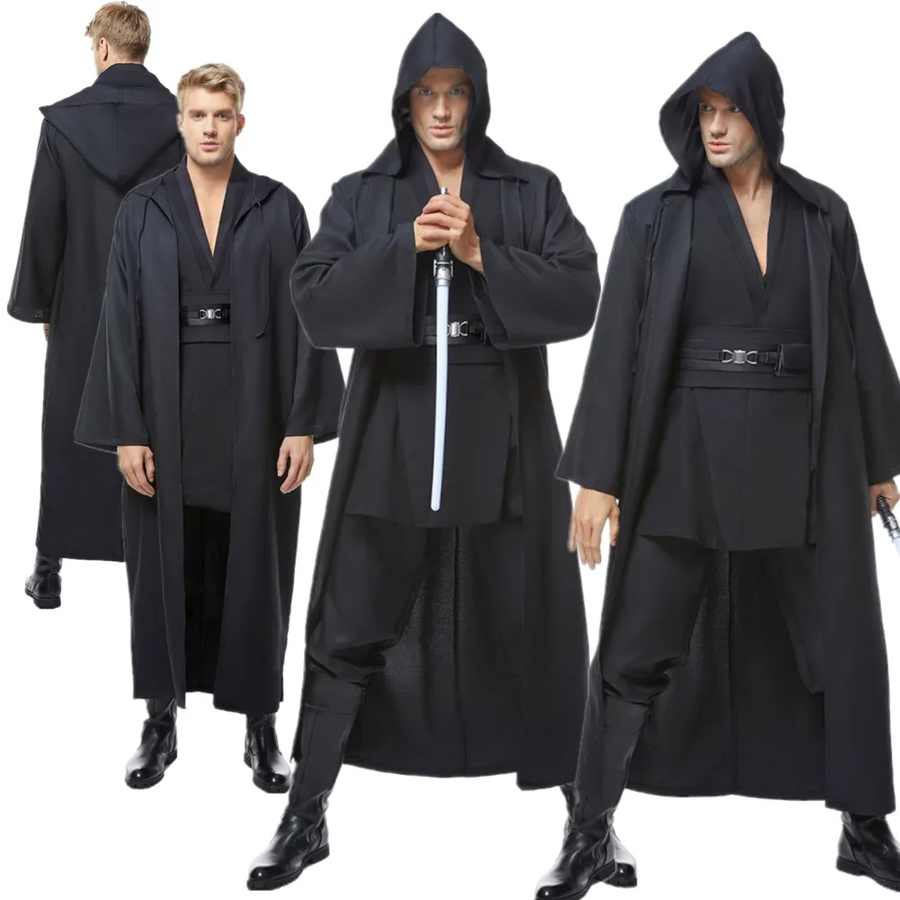 

Jedi Cosplay Cloak Knight Fantasia Disguise Costume Roleplay Uniform Adult Men Fantasy Outfits Halloween Carnival