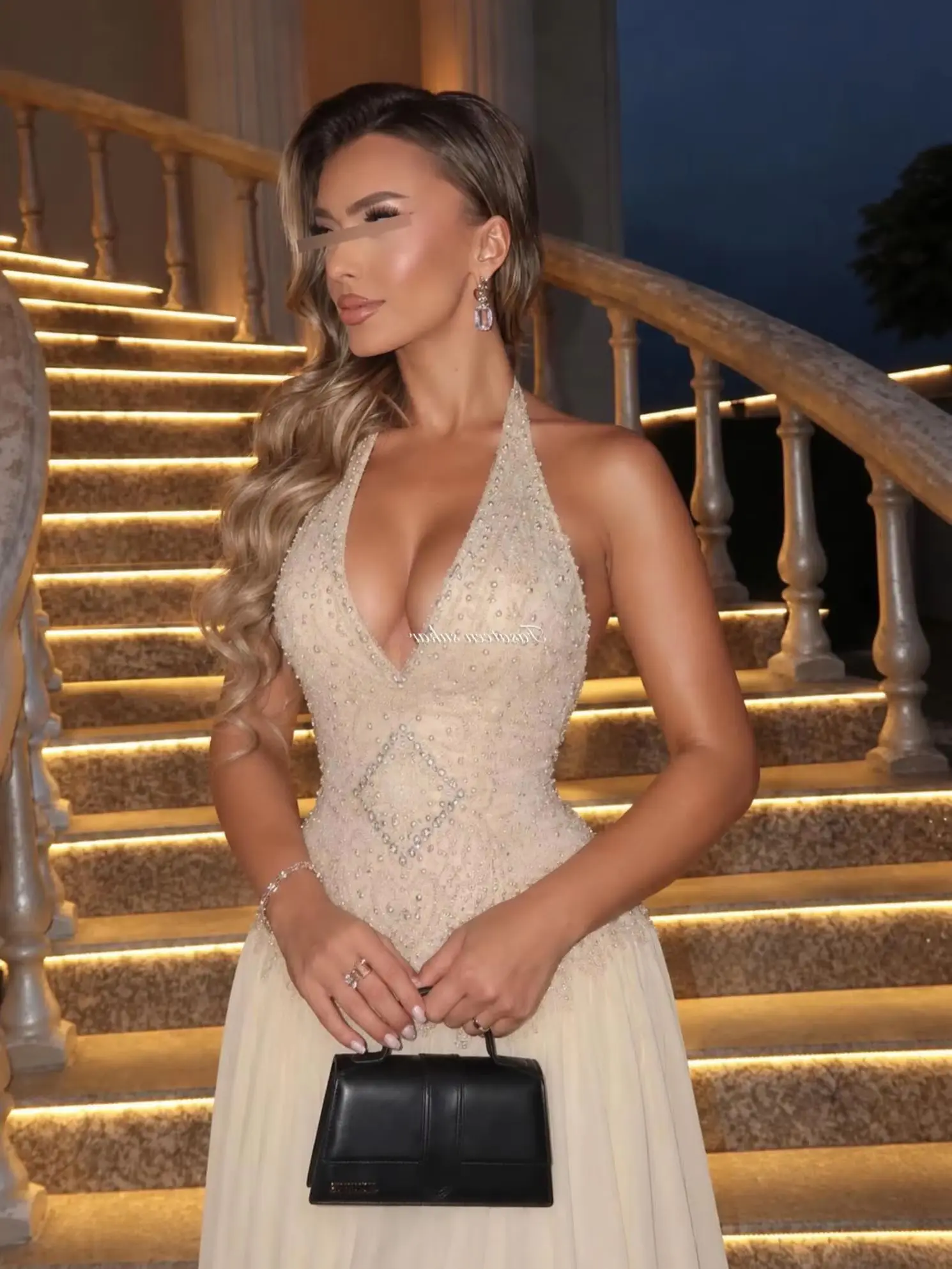 Customized Fashion Classic Beading Tassel Straight Halter Ankle Evening Dresses Bespoke Prom Dresses Sizes Available Matching