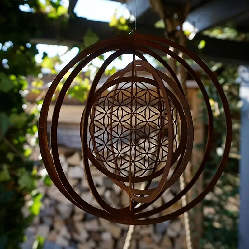 New Sale 1Pcs Window Balcony Backyard Outdoor Hanging Decor Large Size Rustic Style Metal Spiral Weather Vane Handicraft