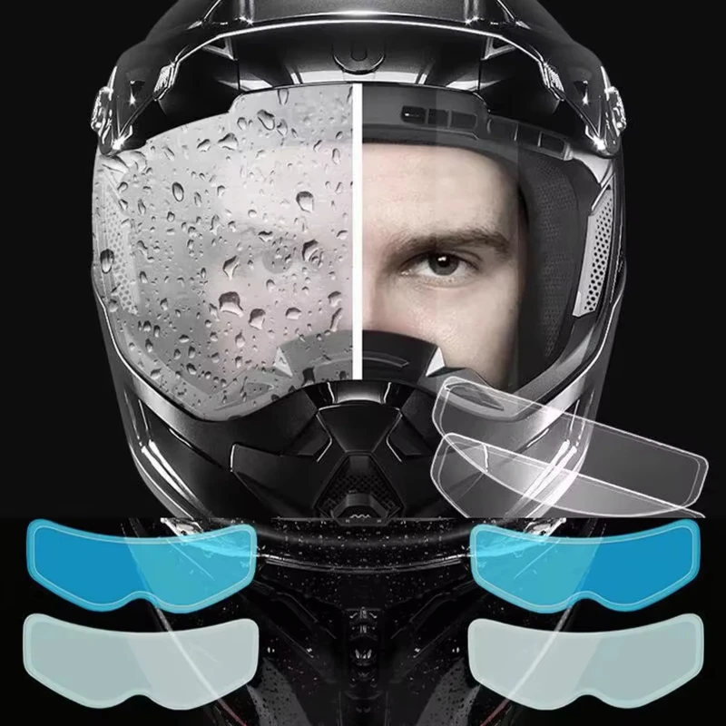 1-2Pcs Motorcycle Helmet Clear Rainproof/Anti-fog Film Helmet Lens Durable Nano Coating Sticker Safety Driving Moto Accessories