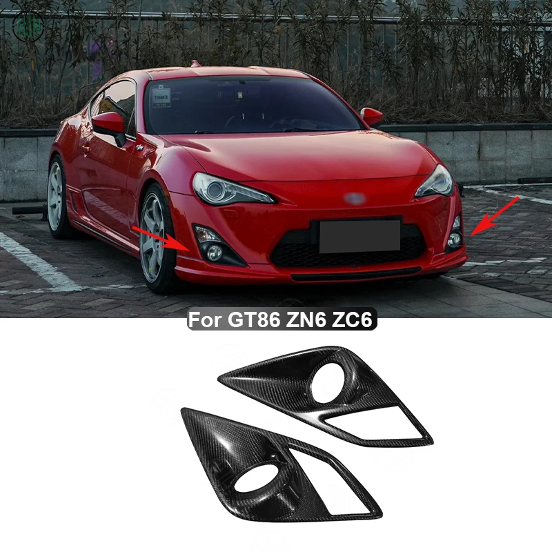 Carbon Fiber For Toyota GT86 ZN6 ZC6 ZD6 2013-2015 Front Bumper Fog Lamp Light Cover Frame Trim Cap Hood Bezel Lid Body kit