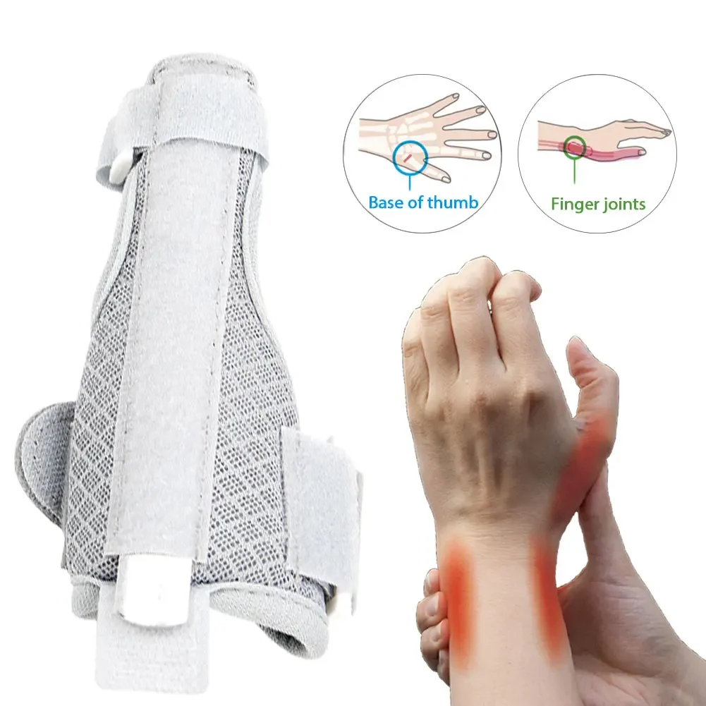 Ajustável Medical Thumb Brace, Splint Wrist Brace para Tendinite Arthritis Pain Relief, suporte fixo, almofadas de corrector, 1Pc