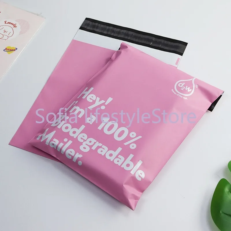 

100% D2W Biodegradable Envelope Mailing Bags Self Adhesive Seal Express Postal Pouch Bag Eco-Friendly Clothing Waterproof Pouch