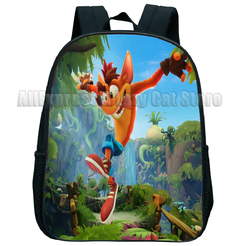 Crash Bandicoot On the Run ransel anak-anak tas sekolah dasar kamar anak perempuan tas buku tas Taman kanak-kanak ransel tahan air