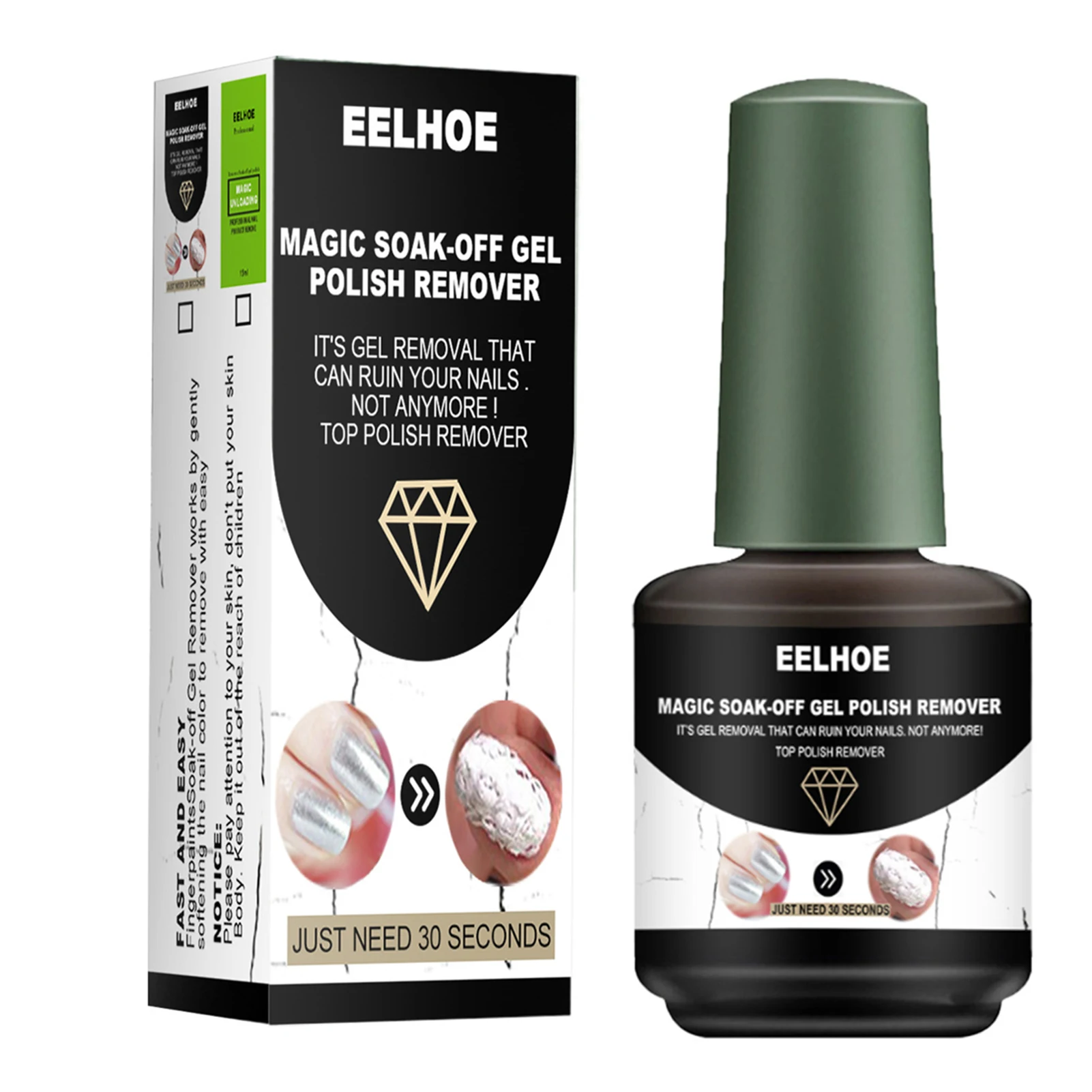 Gel Nail Polish Remover Non-Irritating Soak Off Nail Cleaner