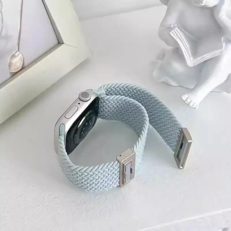Strap for Apple watch band 45mm 44mm 42mm 49mm 41mm 40mm 38mm Light blue bracelet correa iWatch series SE 7 8 9 6 5 4 3 Ultra 2