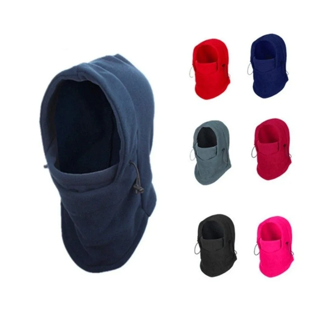 New Windproof Fleece Balaclava Hooded Design Thermal Fleece Neck Warmer Polar Fleece Outdoor Riding Hiking Scarf For Women Men