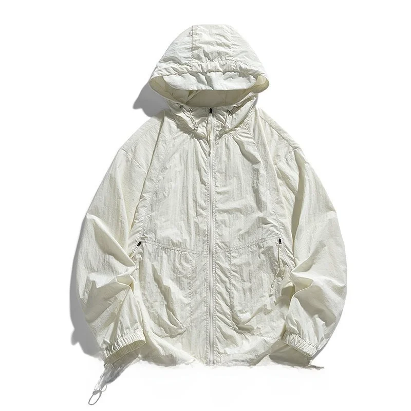 

Ruilu Men's Summer Outdoor Hat Ice Silk Thin Breathable UV Protection Clothing Faionable Lightweight UPF + Sunscreen Coat