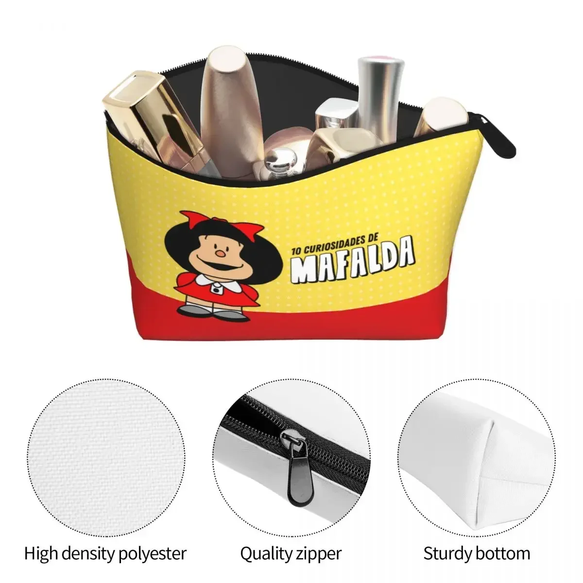 Custom Kawaii Mafalda Travel Cosmetic Bag for Women Cartoon Makeup Toiletry Organizer Lady Beauty Storage Dopp Kit