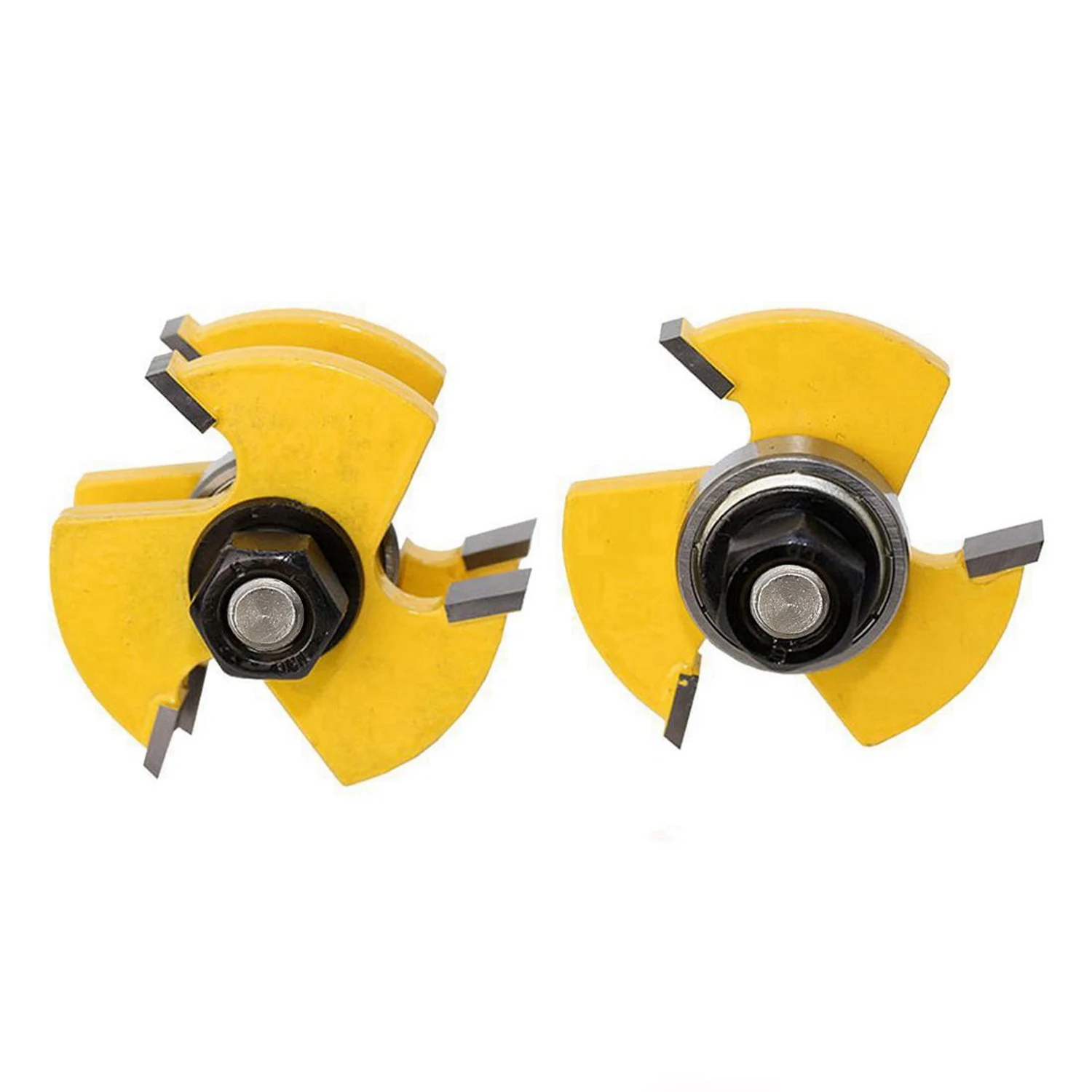 

2 Set 1/2 Inch Shank Router Bit T-Slot & T-Track Slotting Tenon Cutter Tool Tongue And Groove Set,Router Bit Set,Wood Door Floor