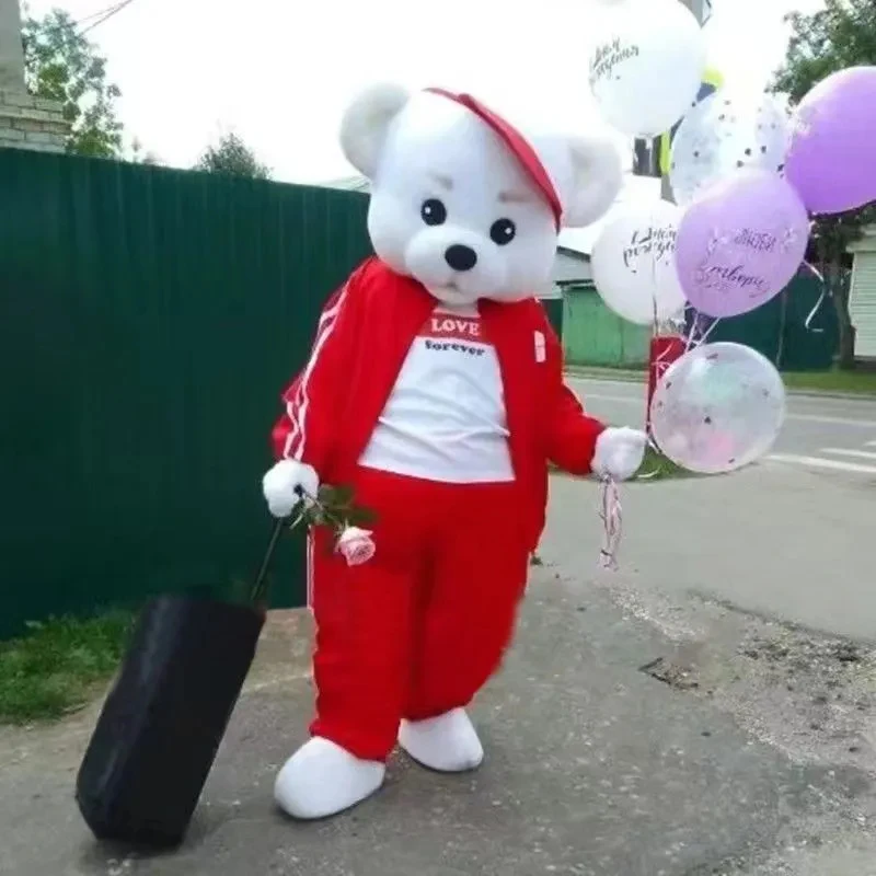 Disfraz de Mascota de conejo de oreja larga, oso de peluche lindo, personaje de entretenimiento, animación, vestido elegante, evento, trajes de fiesta de Halloween