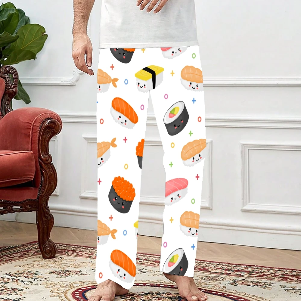 Pantalon de pyjama unisexe à motif Onigiri pour hommes et femmes, pantalon de salon, bas de pyjama de sommeil super doux avec poches, Wstring de proximité