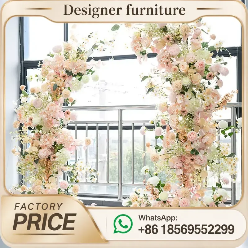 Custom Silk Wedding Centerpieces White Pink Artificial Flowers For Indoor Ceremony Decoration Arch Arrangement