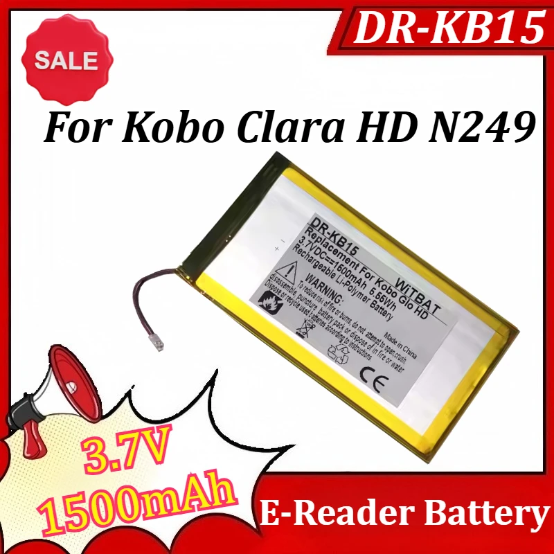 

DR-KB15 3.7V 1500mAh E-Reader Battery for Kobo Clara HD N249 Battery