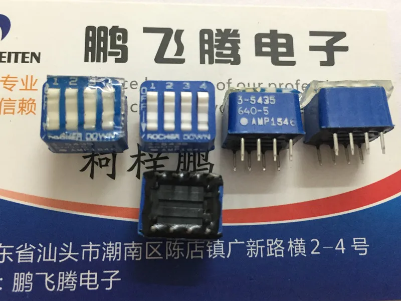 

1PCS U.S. AMP 3-5435640-5 dial code switch 4-bit key type coding dial switch straight plug 2.54mm