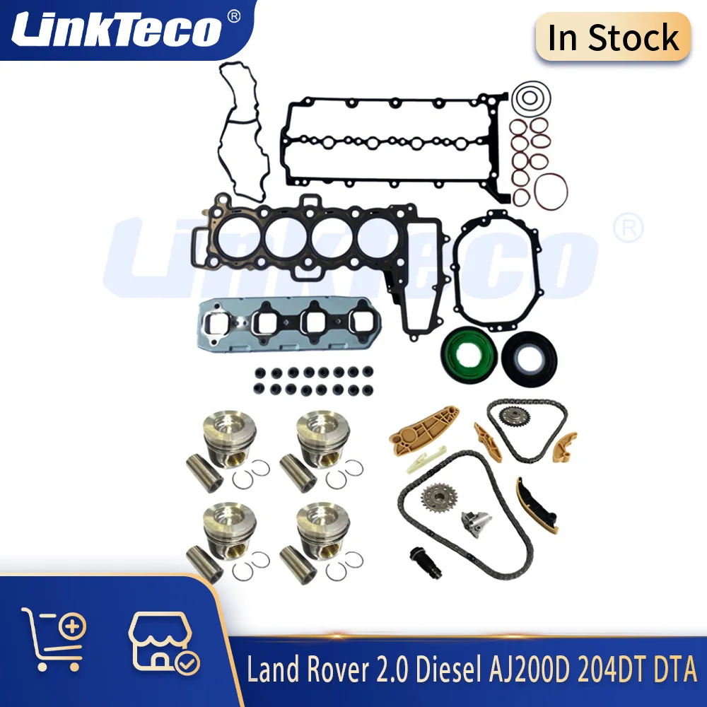 

Engine Part Rebuild Kit Timing Chain Kit Piston Set Fit 2.0 L L4 Diesel 204DTA For Jaguar Land Rover 2.0L AJ200D 17-19 LR073638