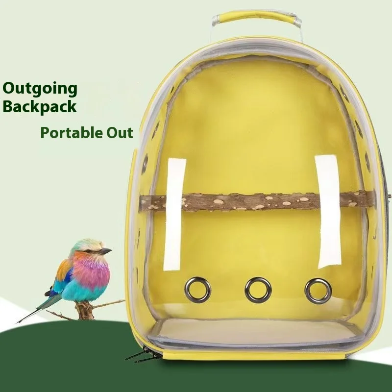 

Handy Bird Backpack with Transparent Cage Suitable for Parrots Parakeets Lovebirds Finches Sun Conures