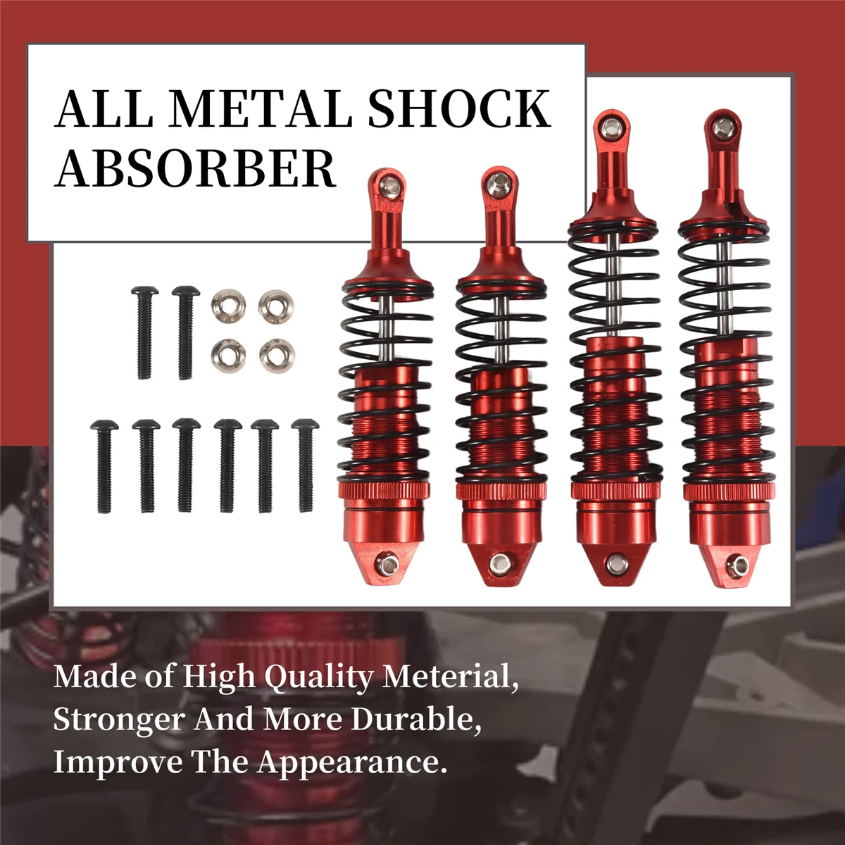 Amortiguador delantero y trasero de Metal Ultra duradero para Traxxas Slash 4X4 VXL 2WD Rustler Stampede Hoss 1/10 RC piezas de actualización de coche