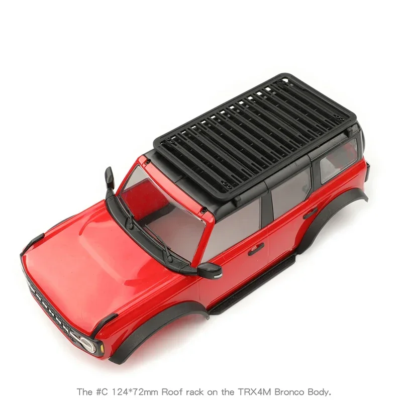 Black Simulation Plastic Roof Luggage Rack for 1/18 1/12 1/24 RC Crawler Traxxas TRX-4M Car TRX4M SCX24 Upgrade Parts