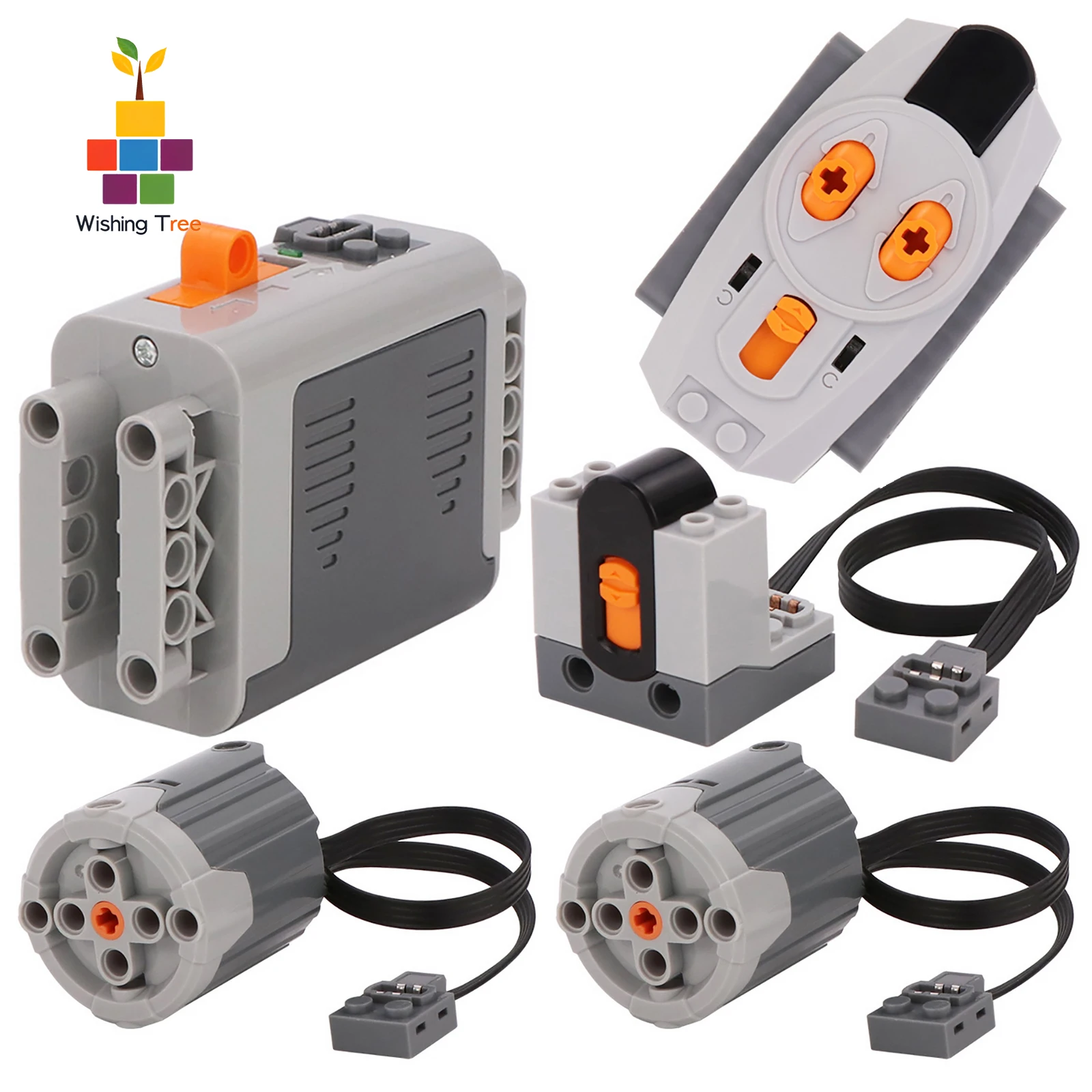 

Набор для сборки с ИК-пультом управления, моторами XL и блоком питания для конструктора-автомобиля, для творческих детей