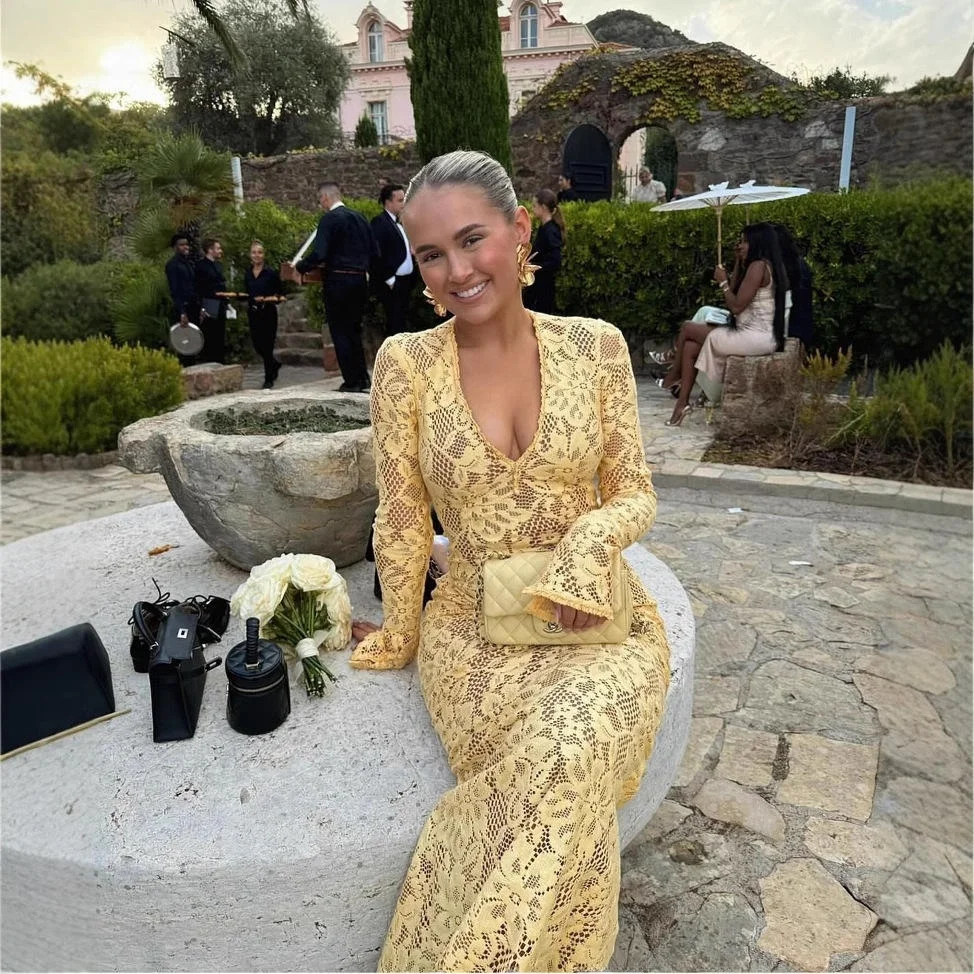 

Сексуальное глубокое длинное Sve Me с вырезом Fi Tail Dr Basic Sle V Ne Цельный весенний сладкий и пряный Sle с высокой талией