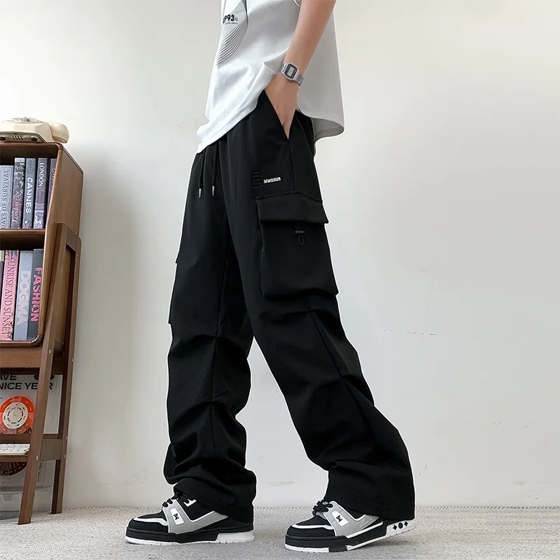 2026 Spring and Autumn Boys' Straight Leg Sports Wide-leg Trousers Mountaineering American Functional Charge Loose Casual Pants