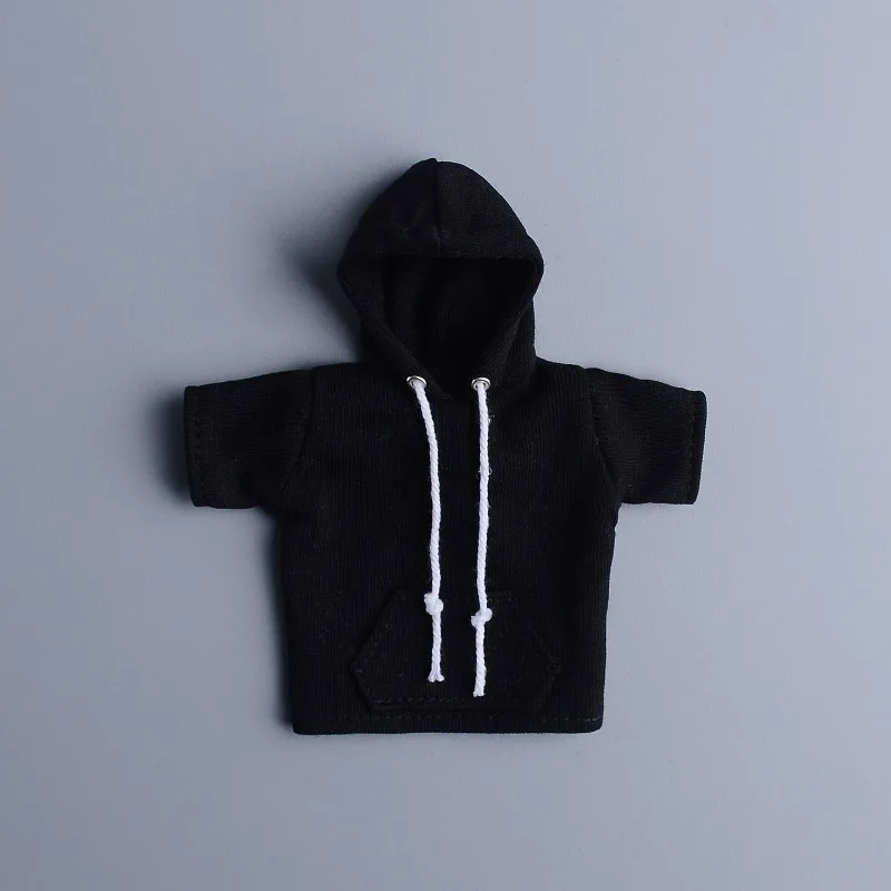 Escala 1/12 moda soldado com capuz manga curta camiseta modelo de roupas para figuras de ação de 6 '' decoração de bonecas corporais