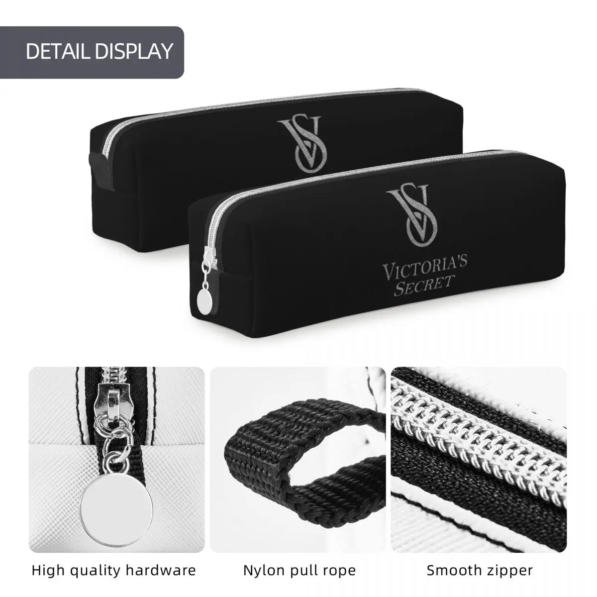 Imagem -05 - V-s-secret Pattern Pencil Case Pen Holder Bolsa de Armazenamento Grande Material Escolar Zipper Papelaria Moda