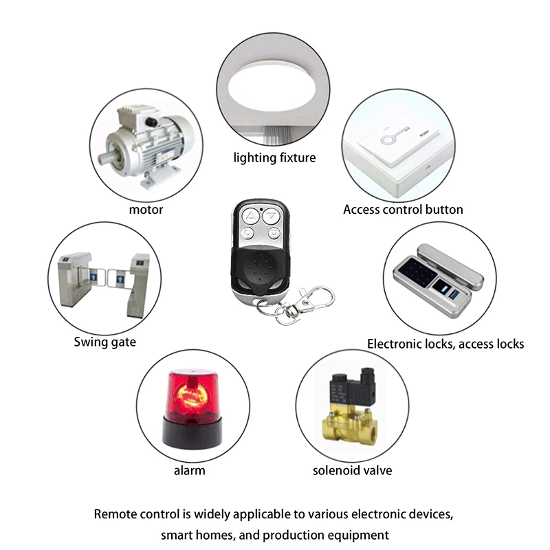 433MHz Universal Garage Door Opener, Rolling Code Clone 4-Button Remote Control Duplicator